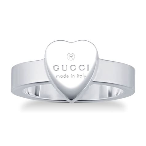 gucci sterling silver heart ring|Gucci trademark silver heart ring.